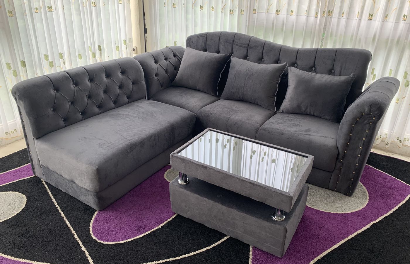 Sofa L Minang Dark Gray
